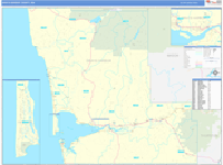 Grays Harbor County Wall Map Basic Style